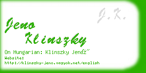 jeno klinszky business card